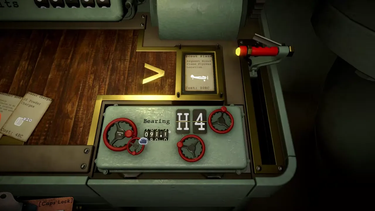 Official IRON NEST demo-video frame showing the heavy-turret operator station and its connected information controls.