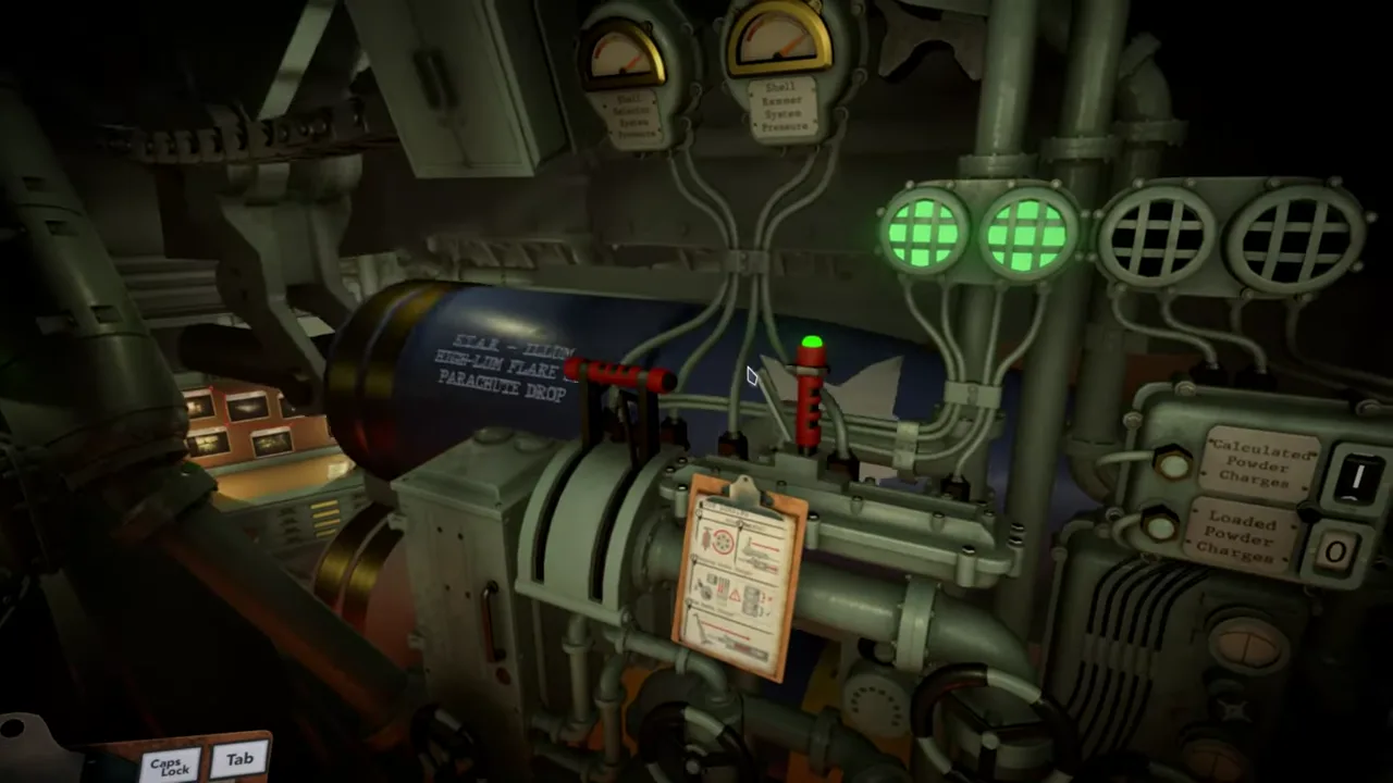 Official IRON NEST launch-trailer frame showing a mechanical operator station and a fire-control workspace.