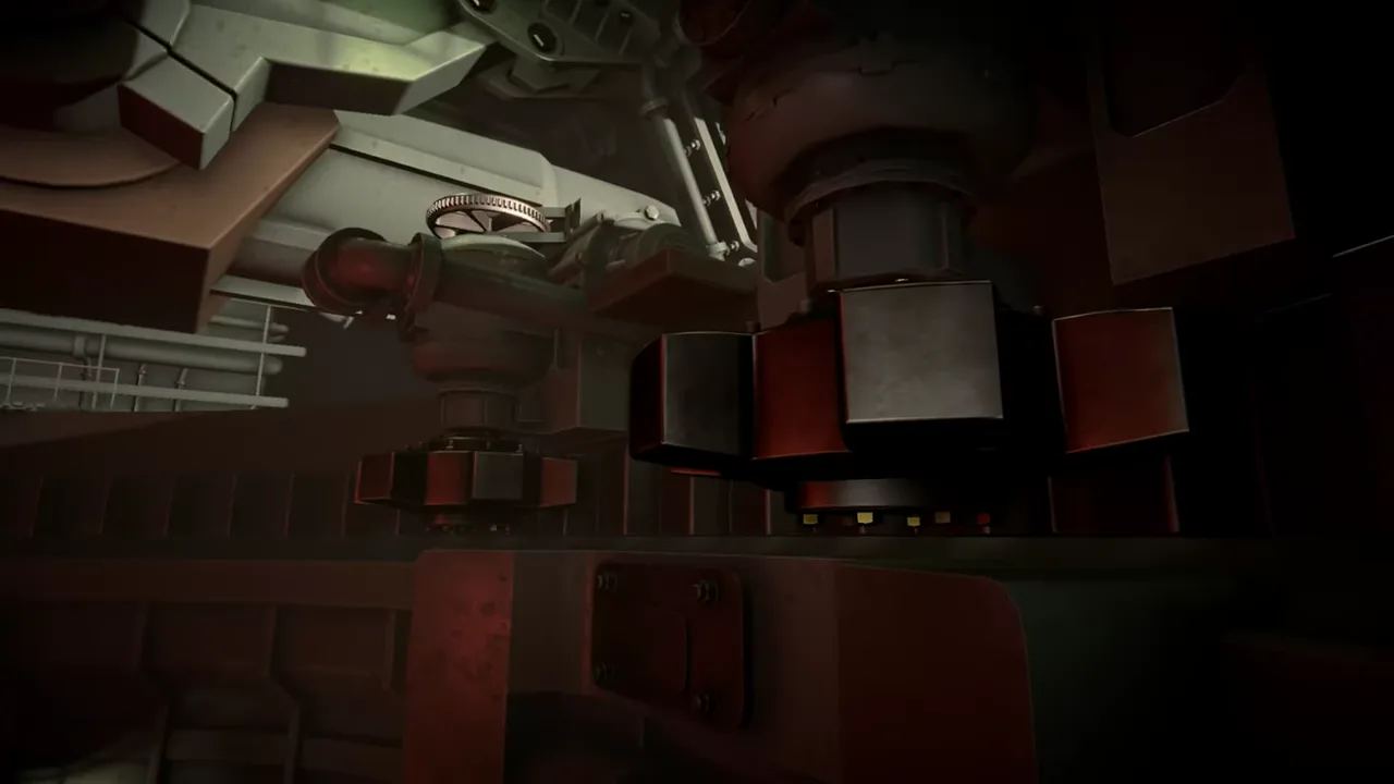Official IRON NEST launch-trailer frame showing manual machinery, turret controls and an operator workspace during a heavy mechanical operation.