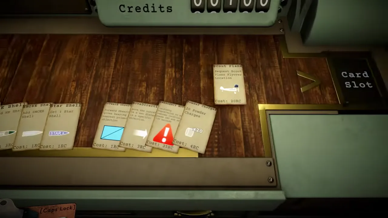 Official IRON NEST developer-video frame showing the information and artillery stations used to assess a mission.