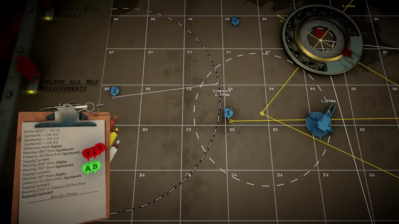 Official IRON NEST demo-trailer frame showing the operational map and a nearby physical control station.