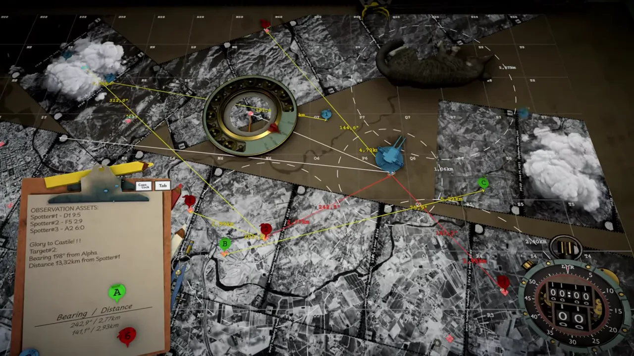 Official IRON NEST launch-trailer frame showing the operational map and a dense spread of map markers.
